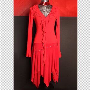 Ruffled Red dress, 2 pc, size 6